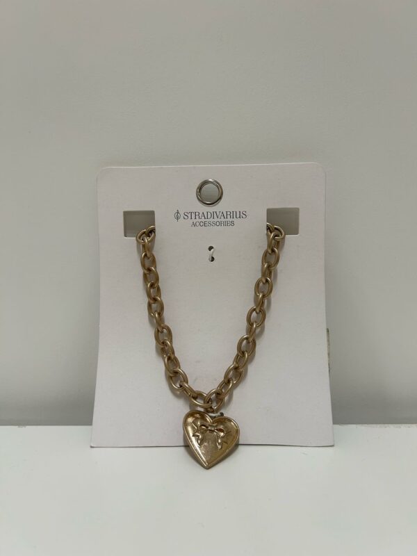 Collar corazón cadena dorada
