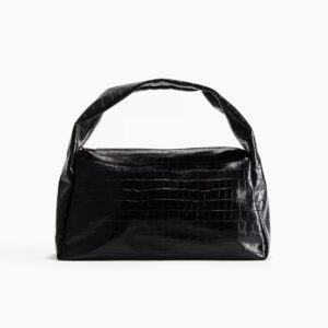 Bolso piel textura negro H&M