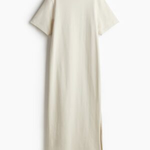 Vestido camiseta largo beige H&M