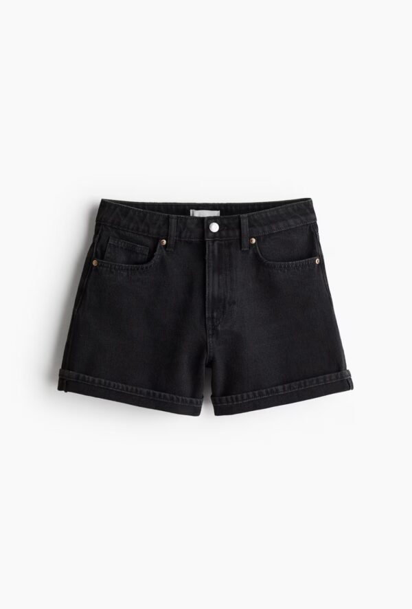 Shorts denim negro talle alto H&M
