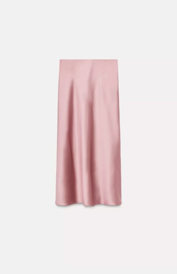 Falda satinada rosa Zara
