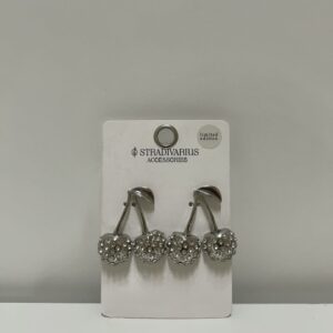 Pendientes cerezas plateadas