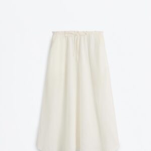 Falda midi blanca de elásticos (30% de descuento)